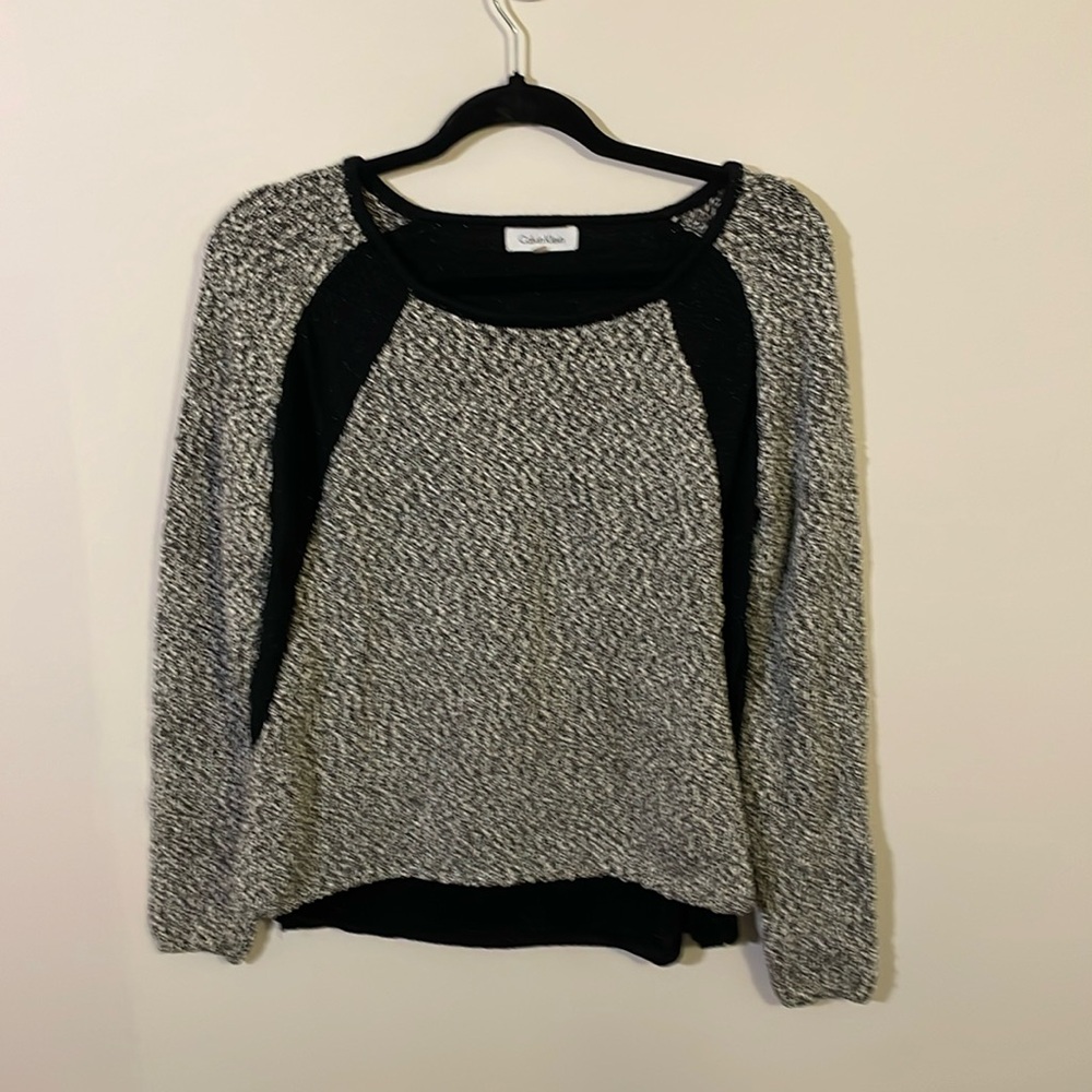 Calvin Klein Black and Grey Sweater Size M